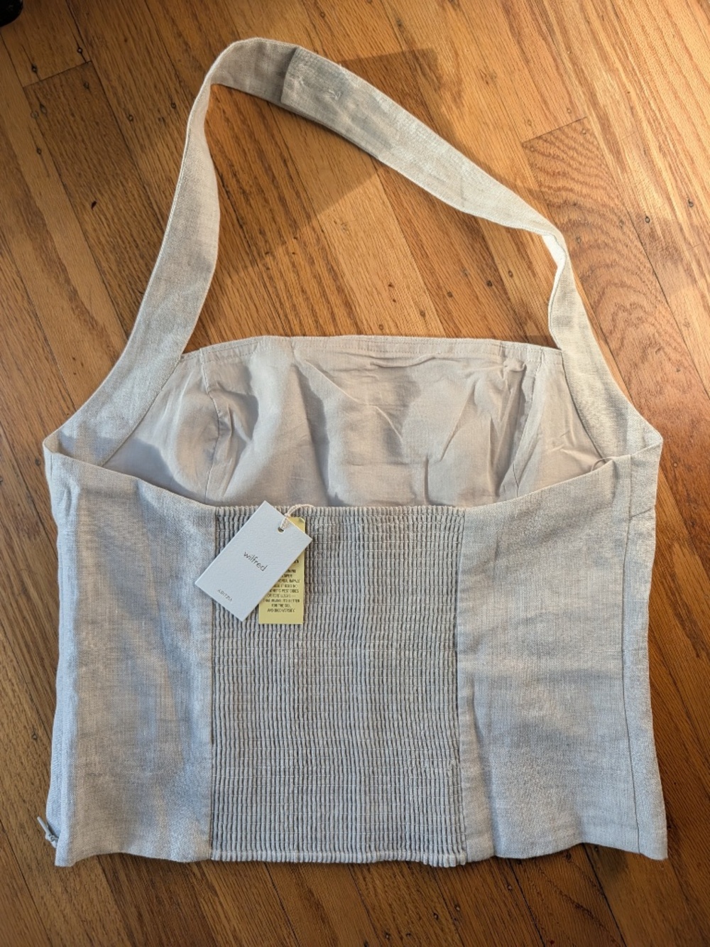 NWT ARITZIA - Whisper Linen Halter Top - Beige Linen - SIZE: L/G - Picture 9 of 11